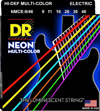 EM BREVE: Encordoamento DR Strings NEON Multi-Color Guitarra 9-46