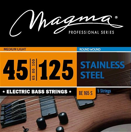 EM BREVE: Encordoamento Magma BE165S Baixo 5 Cordas 45-125, Aço Inox