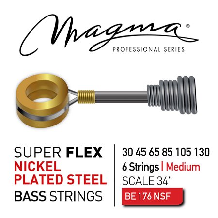 Encordoamento Magma NPS SUPER FLEX Baixo 6 Cordas 30-130, Niquel