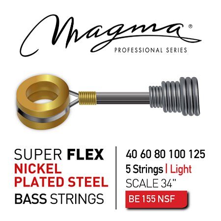 Encordoamento Magma NPS SUPER FLEX Baixo 5 Cordas 40-125, Niquel