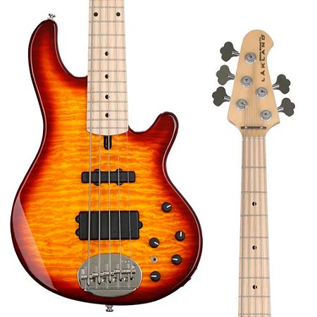 EM BREVE: Baixo Lakland Skyline 55-02 Deluxe, Honeyburst, Maple Neck