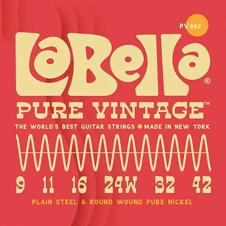 Encordoamento La Bella Pure Vintage p/ Guitarra XL 9-42