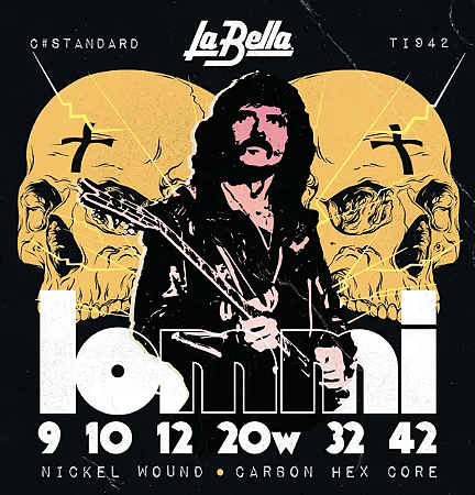 EM BREVE: Encordoamento La Bella Tony Iommi Signature 9-42 C# Tunning