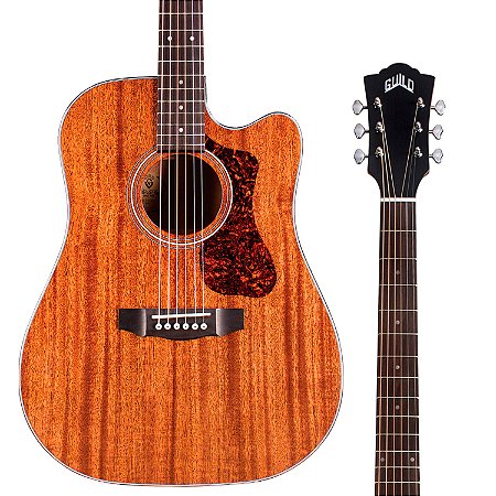 Violão Guild D-120CE All-Solid Eletroacústico Cutaway Natural, Bag - OUTLET