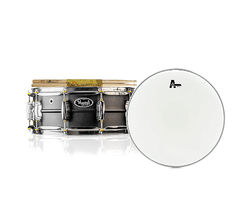 Caixa Pinguim Imperador 14x5 em Alumínio Preto Fosco, Abafador Int., Aro Power Hoop 2, 3mm + Brindes