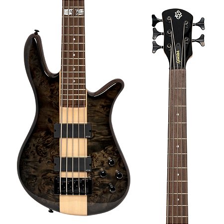 Baixo Spector NS-2000/5 Dan Briggs Signature Black Stain Gloss, Poplar Burl Top