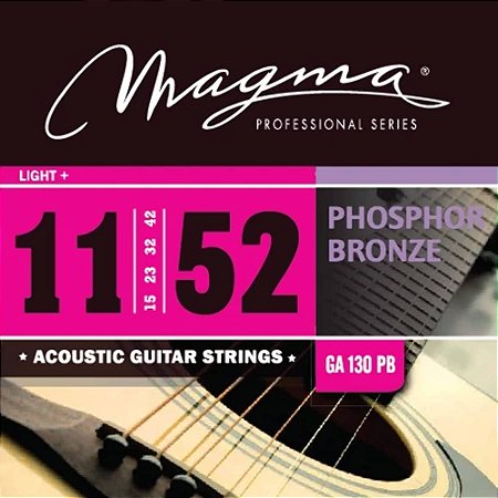 Encordoamento Magma GA130PB-12 Violão Aço 12 Cordas 11-52 Phosphor Bronze