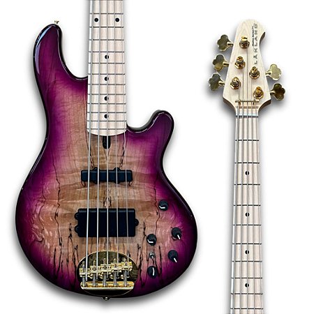 EM BREVE: Baixo Lakland Skyline 55-02 Deluxe Baixo de 5 Cordas - Violet Burst com Escala em Maple