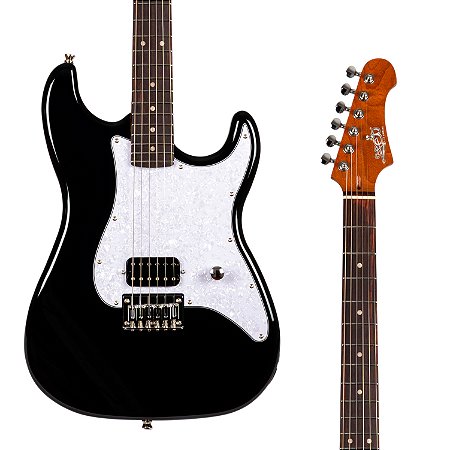 Guitarra Jet JS-400 HT BK – Poplar Roasted, Braço Maple Roasted, Escala Rosewood, 1 Humbucker, Ponte Fixa – Preta