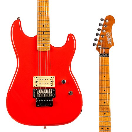 Guitarra Jet JS-700 RD H – Basswood, Braço Roasted Maple, Alnico V, Tremolo Wilkinson Locking