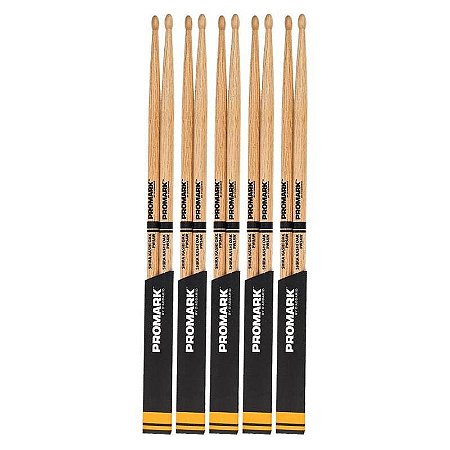 Baquetas ProMark Forward 5A Hickory TX5AW-4P, Kit com 4 Pares