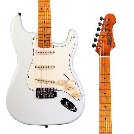 Guitarra Jet JS-300 OW Olympic White – Basswood, Braço Roasted Maple, SSS, Tremolo
