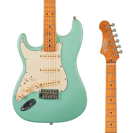 Guitarra Jet JS-300 Seafoam Green, Canhota – Basswood, Braço Roasted Maple, SSS, Tremolo