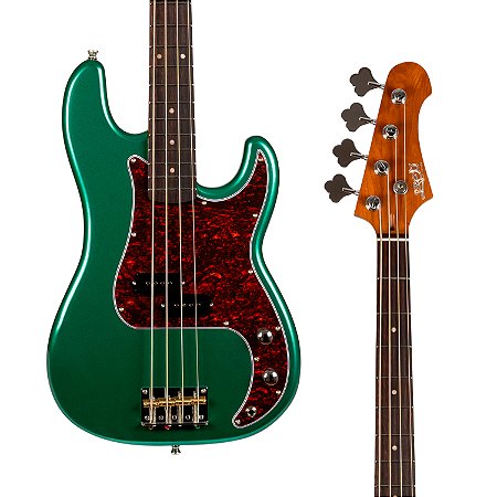 EM BREVE: Contrabaixo JET JPB-300 Sherwood Green - Roasted Poplar, Braço Maple, Escala Rosewood