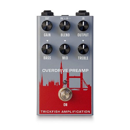 Pedal Trickfish Overdrive Preamp p/ Contrabaixo c/ 3 Bandas de EQ e Blend