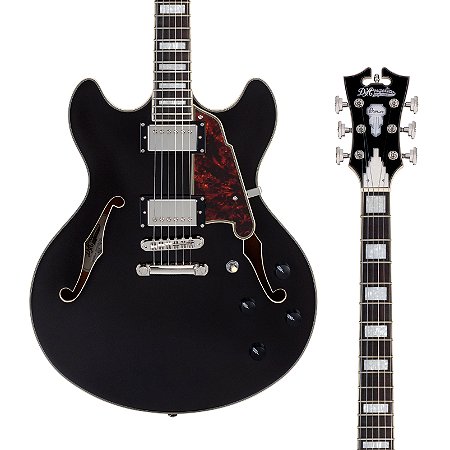 Guitarra D’Angelico Premier DC Black Flake – Semi-hollow