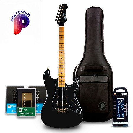 Guitarra Jet JS-400 HT BK G PMX CUSTOM – C/ Seymour Duncan TB-16 + Little ’78 Set + Bag + Fretwrap Gruvgear