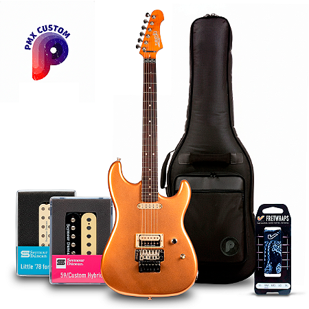 EM Breve: Guitarra Jet JS-700 Copper PMX CUSTOM – Seymour Duncan TB-16 + Little ’78 Strat + Bag + FretWrap