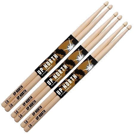 Kit c/ 3 pares - Baquetas Los Cabos Up North 5B Hickory (Par)