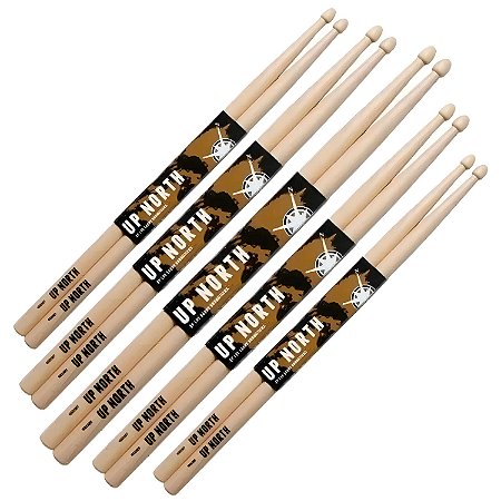 Kit c/ 5 pares - Baquetas Los Cabos Up North 7A Hickory (Par)