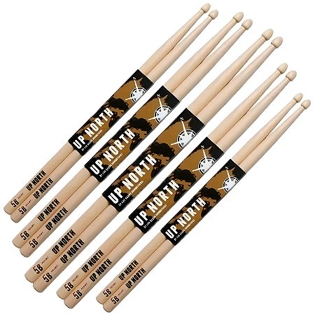 Kit c/ 5 pares - Baquetas Los Cabos Up North 5B Hickory (Par)