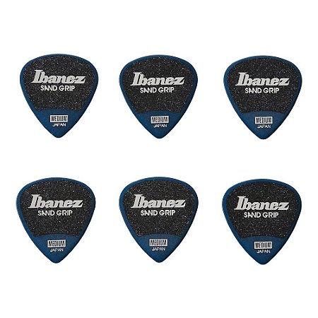 Palhetas Ibanez Sand Grip Média - 0.8mm Azul (6 un)