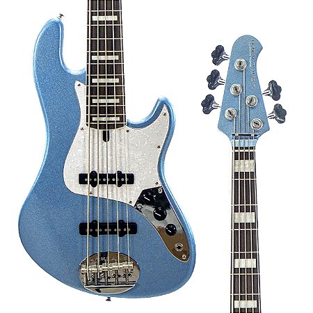 Baixo Lakland Skyline Darryl Jones DJ-5 5 Cordas - Lake Placid Blue, Escala Maple