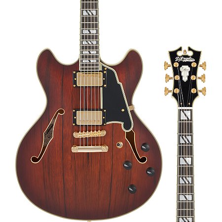 Pré-Venda: Guitarra D'Angelico Deluxe DC Satin Brown Burst - Limba/Dao