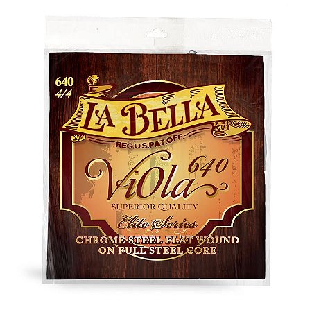 Encordoamento para Viola de Orquestra La Bella 640 - Chrome Steel Flat Wound