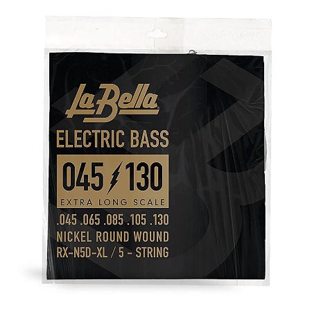 Encordoamento La Bella RX-N5C-XL - 5-String Bass Nickel-Plated Round Wound (45-130)