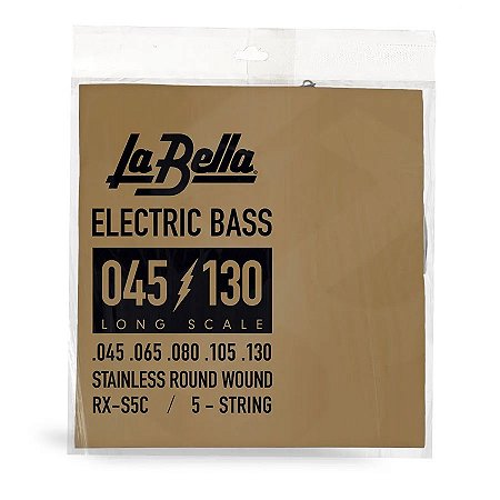 Encordoamento La Bella RX-S5C - 5-String Bass Stainless Steel Round Wound (45-130)