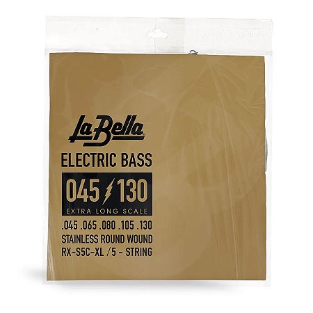 Encordoamento La Bella RX-S5C-XL - 5-String Bass Stainless Steel Extra Long Scale (45-130)