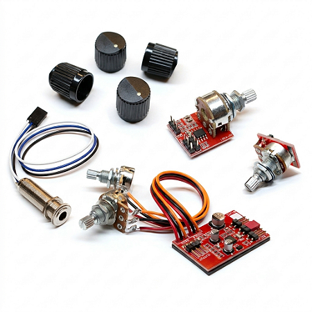 Kit Pré-Amplificador LHZ-04 HazLabs Clone p/ Baixo Ativo com Blend, Volume, Jack Switchcraft e Knobs