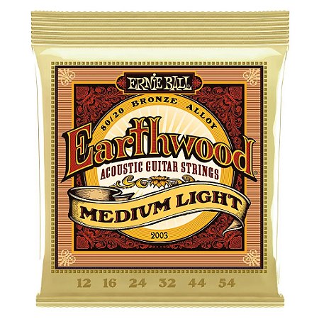 Corda Ernie Ball 012 Earthwood 80/20 Bronze para Violão Aço