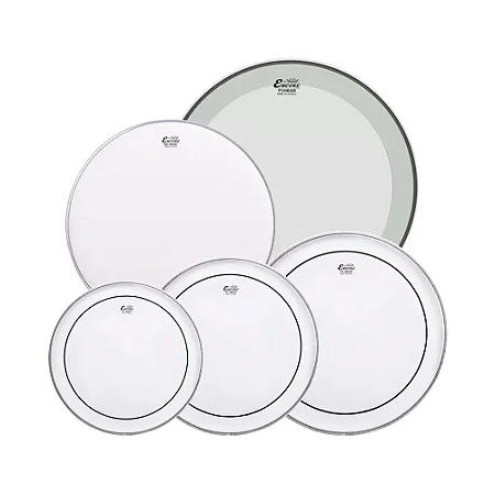 Kit de Peles Encore Pinstripe Clear 10", 12", 14", 22" Powerstroke 3 e 14" Caixa By Remo