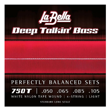 Encordoamento La Bella Baixo 4 Cordas Flat 750T White Nylon Tape 50-105