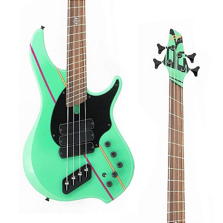 Contrabaixo Dingwall John Taylor Signature 4 Cordas – Gloss Seafoam Green com Gráficos Rio