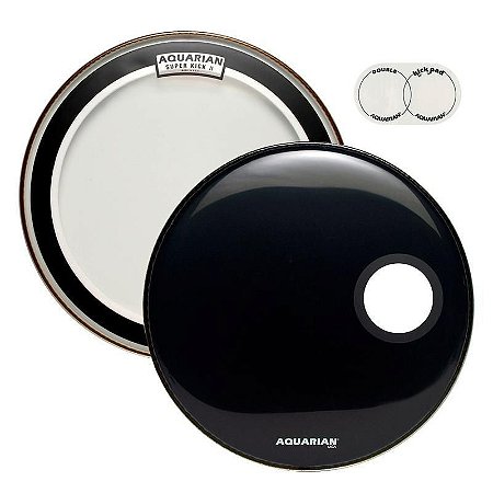 Kit De Peles Para Bumbo batedeira Super-Kick II 20" com Kick Pad e de Resposta Regulator 20"