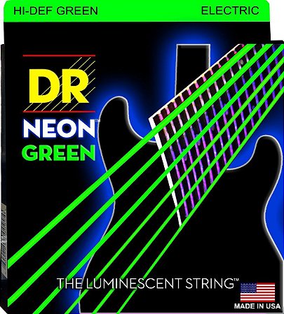 Encordoamento Hi-Definition NEON Green, Guitarra 9-42