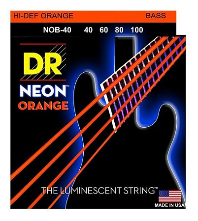 Encordoamento Hi-Definition NEON Orange Baixo 4 Cordas 40-100 - Standard Scale