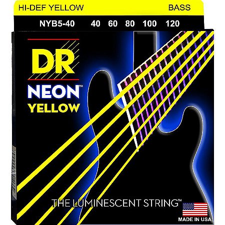 EM BREVE: Encordoamento Hi-Definition NEON Yellow, Baixo 5 Cordas 40-120 - Standard Scale
