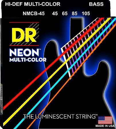 Encordoamento Hi-Definition NEON Multi-Color, Baixo 4 Cordas 45-105 - Standard Scale