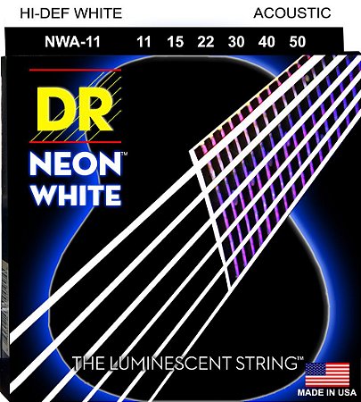 Encordoamento DR Strings NEON White Violão 11-50 Branca