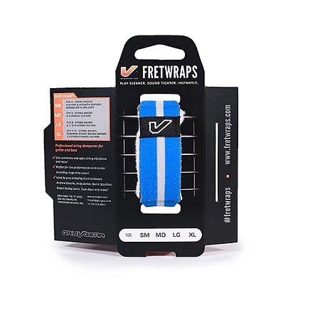Abafador De Cordas Fretwrap GruvGear Individual Grande Azul/Branco