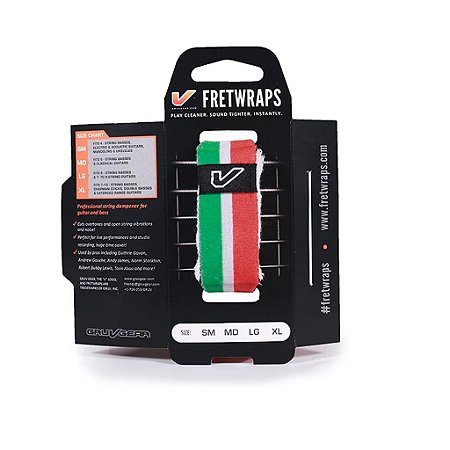 Abafador De Cordas Fretwrap Individual GruvGear Grande Verde/Branco/Vermelho