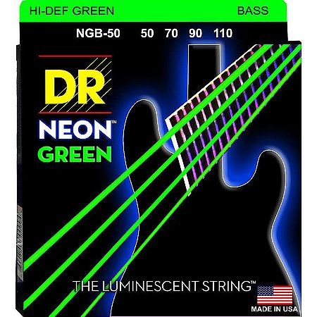 Encordoamento Hi-Definition NEON Green, Baixo 4 Cordas 50-110 - Standard Scale