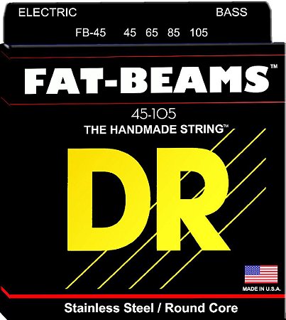 Encordoamento DR Strings Fat-Beams Baixo 4 Cordas, 45-105 - Standard Scale
