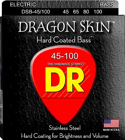 Encordoamento Dragon Skin, Baixo 4 Cordas 45-100, Aço Inox, K3 Coated