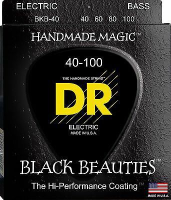 Encordoamento Black Beauties, Baixo 4 Cordas 40-100, Níquel, K3 Coated, Preta, Standard Scale