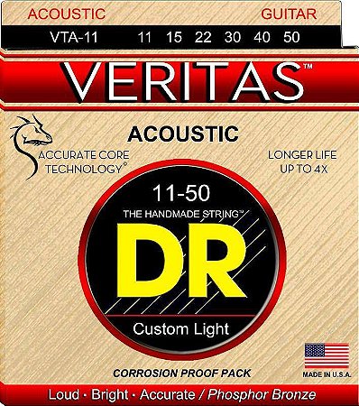 Encordoamento Veritas Violão, 11-50, Phosphor-Bronze, Hexa, Accurate Core Technology